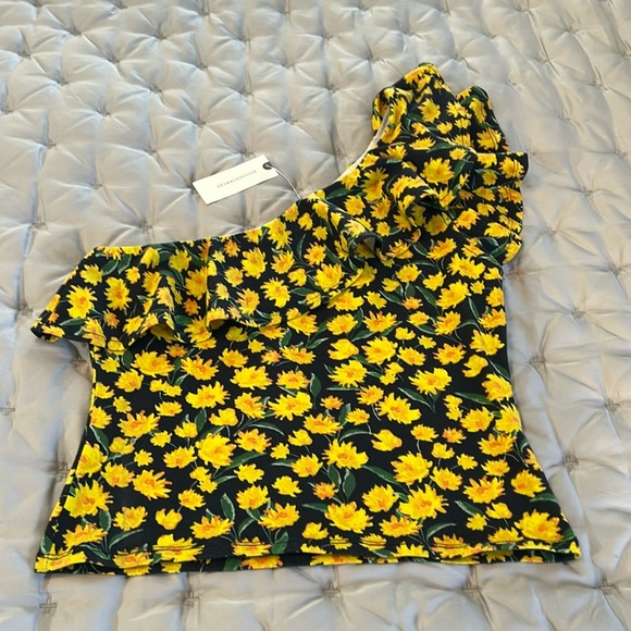 Maeve Floral One-Shoulder Top - Picture 3 of 6